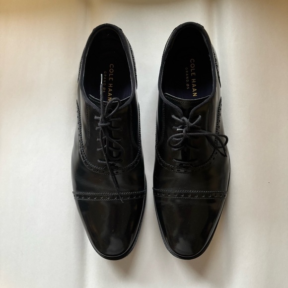 Cole Haan Men’s Jefferson Grand OS Cap Toe Oxford Shoes Black - Picture 2 of 7